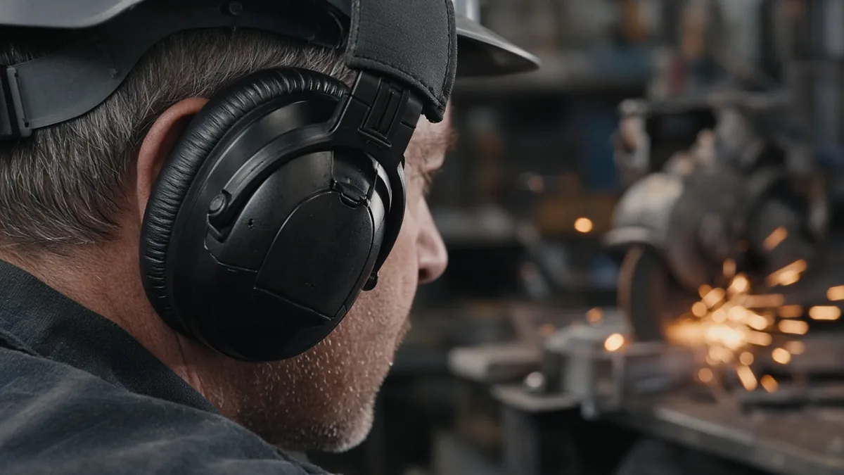 Hearing protection earmuffs icon