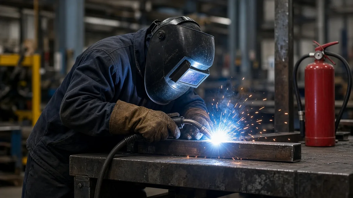 Welding shield and spark icon