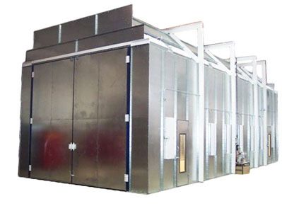 Downdraft truck paint spray booth